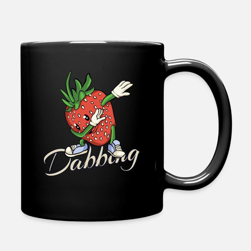 Erdbeere Dabbing Obst Sommer Tanz - Tasse einfarbig - Schwarz