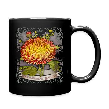 Illustration botanique de chrysanthème vintage - Mug uni - noir - Droite