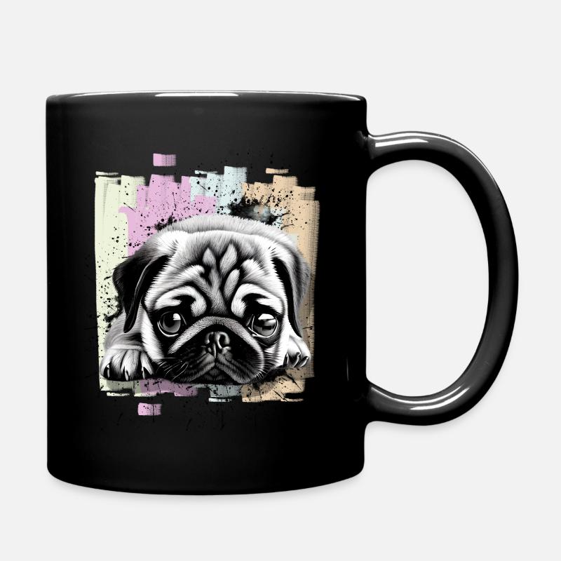 Mops - Tasse einfarbig - Schwarz