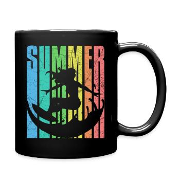 Summer Surfergirl vintage 2023 - Full Colour Mug - black - Right