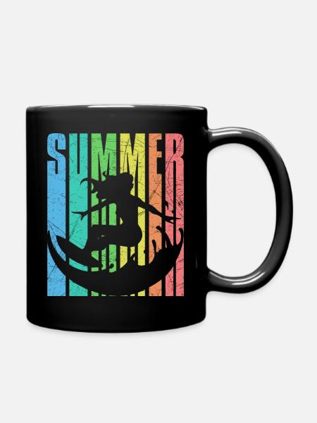 Summer Surfergirl vintage 2023 - Tasse einfarbig - Schwarz