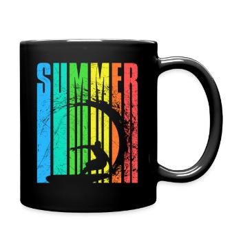 Surfin Summer 2023 surfeur coloré - Mug uni - noir - Droite