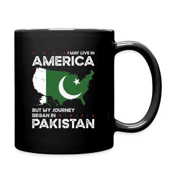 Born Pakistani Pakistan American USA Citizenship - Full Colour Mug - black - Right