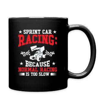 Sprint Car Dirt Track Racing - Tasse einfarbig - Schwarz - Rechts