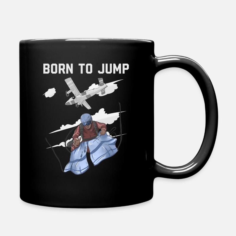 Skydiving, Born To Jump - Full Colour Mug - black