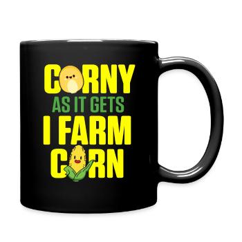 Mais Landwirtschaft Nutzpflanzen Landwirtschaft - Tasse einfarbig - Schwarz - Rechts