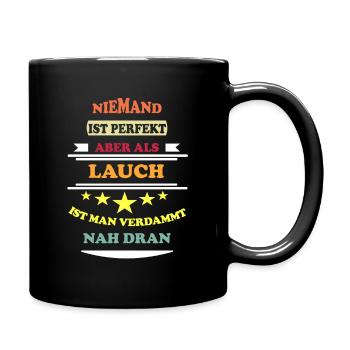 Niemand ist perfekt Lauch farbe - Tasse einfarbig - Schwarz - Rechts