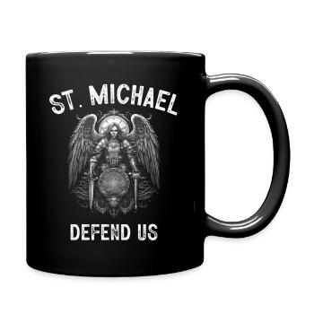 Archangel Saint Michael Protect Us Defend Us - Tasse einfarbig - Schwarz - Rechts
