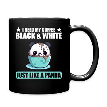 I Need My Coffee Black and White Just Like a Panda - Full Colour Mug - black - Right
