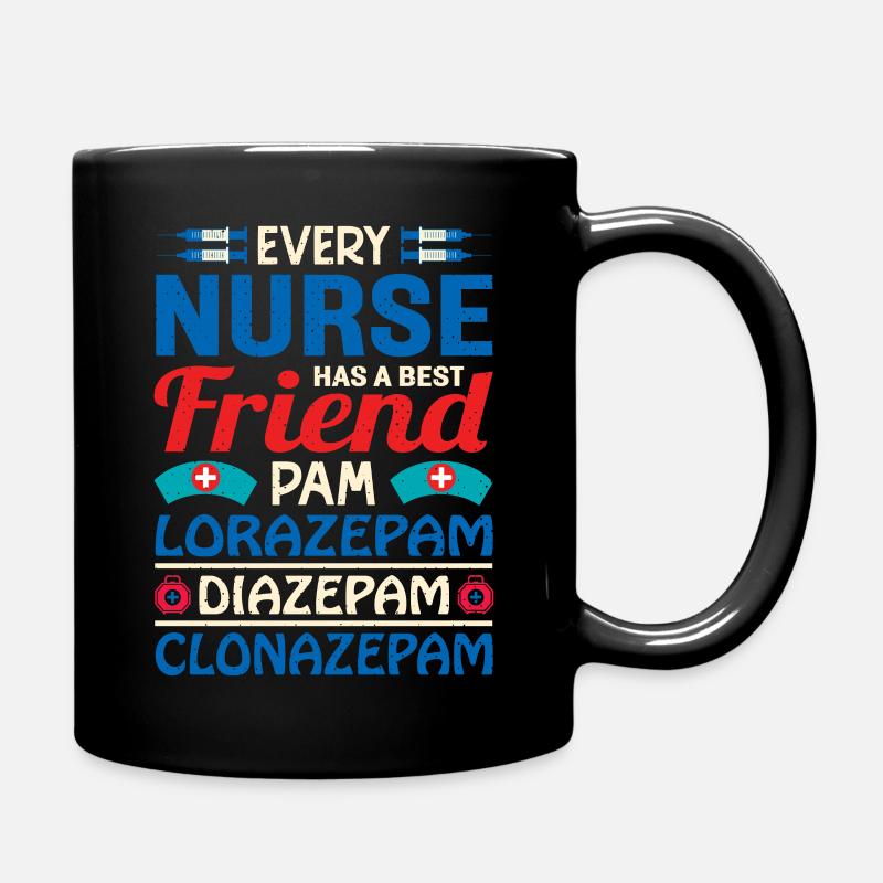 Nurse has a best friend PAM - Full Colour Mug - black