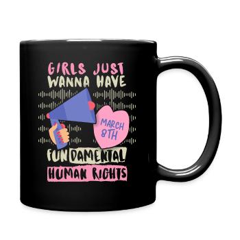 Internationaler Frauentag 8. März, Frauenrechte - Tasse einfarbig - Schwarz - Rechts