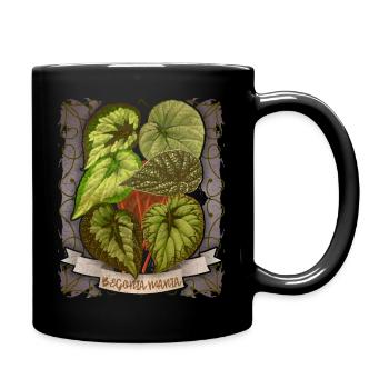 Illustration botanique de fleur de bégonia vintage - Mug uni - noir - Droite