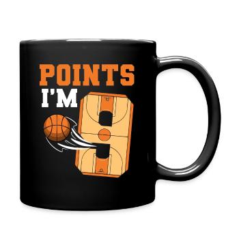 Basketball Birthday Kids 9th Birthday Theme Party - Full Colour Mug - black - Right