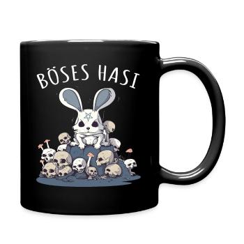 Pastel Goth Böses Hasi Pentagramm - Tasse einfarbig - Schwarz - Rechts
