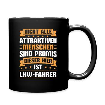 Fernfahrer Lastwagen Lkw Fahrer Geschenkidee - Tasse einfarbig - Schwarz - Rechts