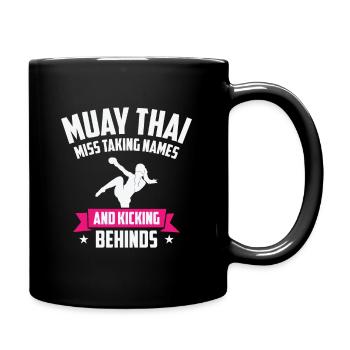 International Women's Day Muay Thai Girl Power - Full Colour Mug - black - Right