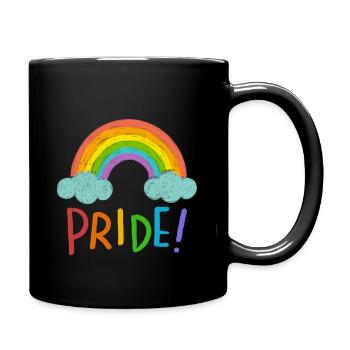 Rainbow Gay Pride LGBTQ - Full Colour Mug - black - Right
