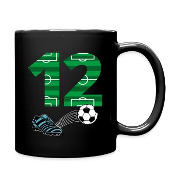 12th Birthday Football - Full Colour Mug - black - Right