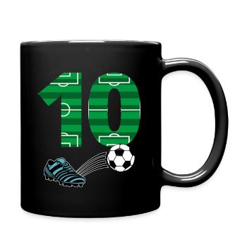 10e anniversaire de football - Mug uni - noir - Droite