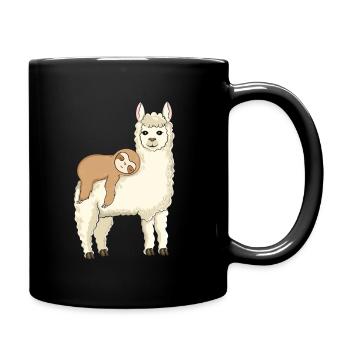 Drôle de lama paresseux - Mug uni - noir - Droite