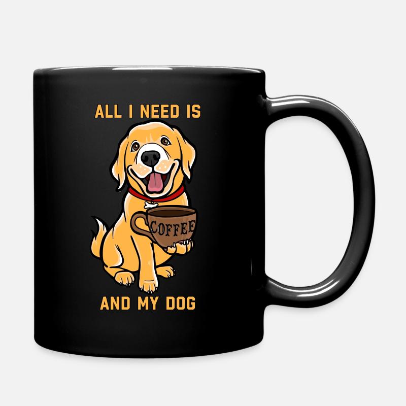 Tout ce dont j’ai besoin, c’est de café et de mon chien - Mug uni - noir