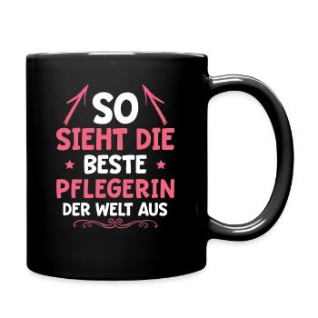 Altenpflege Pflegeheim Beste Pflegerin - Tasse einfarbig - Schwarz - Rechts