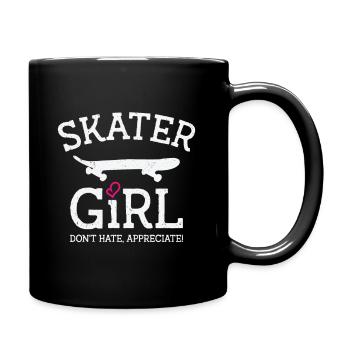 Internationaler Frauentag Skater Girl - Tasse einfarbig - Schwarz - Rechts