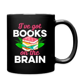 Librarian Bookworm Book Nerd Reading Library - Full Colour Mug - black - Right