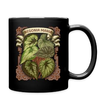 Vintage Begonie lustiger Blumen-Spruch - Tasse einfarbig - Schwarz - Rechts