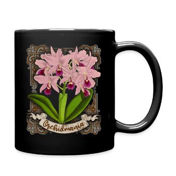 Antike Orchideen Illustration, vintage Orchidee - Tasse einfarbig - Schwarz - Rechts