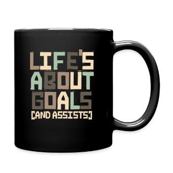 La vie est faite de buts et de passes décisives Football de futbol - Mug uni - noir - Droite