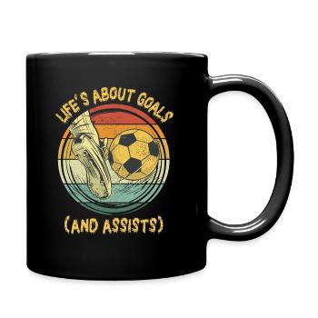 La vie est faite de buts et de passes décisives Football de futbol - Mug uni - noir - Droite