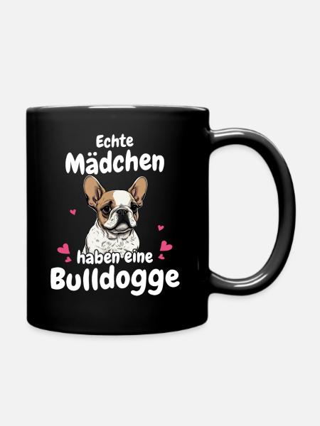 Französische Bulldogge Frenchie Hund - Tasse einfarbig - Schwarz