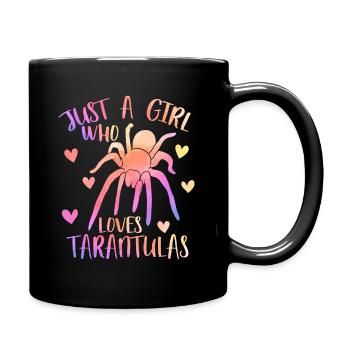 Nur ein Mädchen, das Vogelspinnen liebt - Spinnenliebhaber - Tasse einfarbig - Schwarz - Rechts