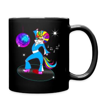 Kostüm Jahrgang 80 Vintage Einhorn Disco - Tasse einfarbig - Schwarz - Rechts