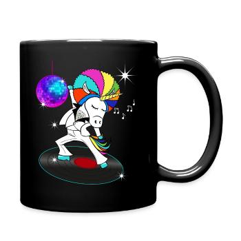 Year Disco vintage unicorn Style 70 80 - Full Colour Mug - black - Right