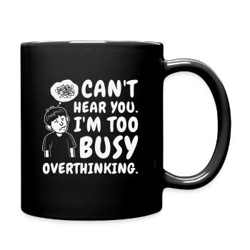 Overanalyzing Line Art Overthinker Drawing - Full Colour Mug - black - Right