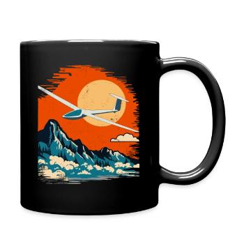 Gliding Glider Thermals Retro Vintage - Full Colour Mug - black - Right