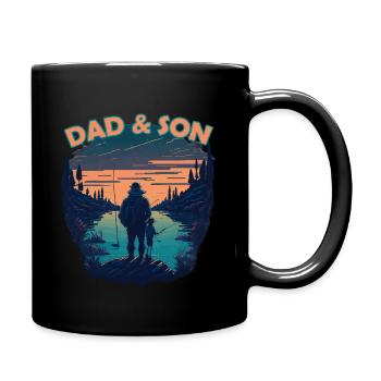 ANGLER DAD AND SON DESIGN I ANGELN I FISCHER - Tasse einfarbig - Schwarz - Rechts