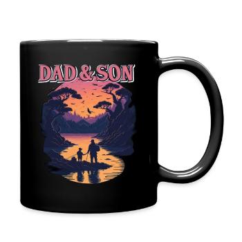 ANGLER DAD AND SON DESIGN I ANGELN I FISCHER - Tasse einfarbig - Schwarz - Rechts