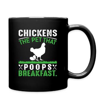 Poulets L’animal qui fait caca Petit déjeuner - Mug uni - noir - Droite