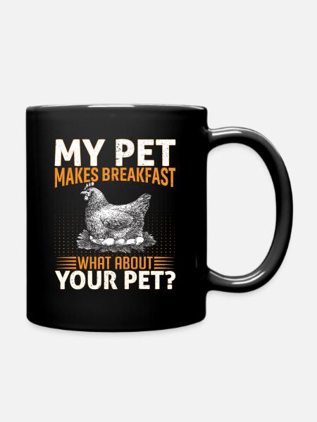 Mon animal de compagnie rend le petit déjeuner drôle en disant - Mug uni - noir