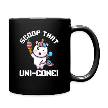 Rainbow Cute Unicorn Ice Cream Lover Mythical - Full Colour Mug - black - Right