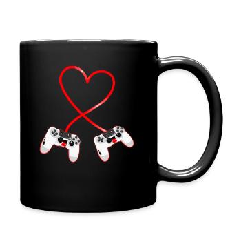 Manette Jeux Vidéo Coeur - Cadeau Geek St Valentin - Mug uni - noir - Droite