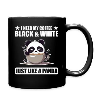 I Need My Coffee Black and White Just Like a Panda - Full Colour Mug - black - Right