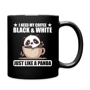 I Need My Coffee Black and White Just Like a Panda - Full Colour Mug - black - Right
