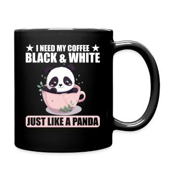 I Need My Coffee Black and White Just Like a Panda - Full Colour Mug - black - Right