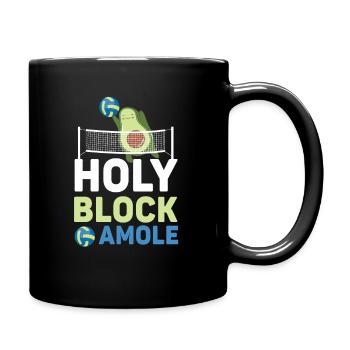 Heilige Blockamole Volleyball Avocado - Tasse einfarbig - Schwarz - Rechts