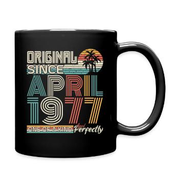 April 1977 anniversary April 1977 gift 1977 - Full Colour Mug - black - Right