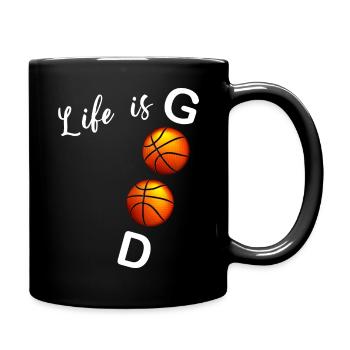 Basketball Zitat Basketball Mann oder Frau - Tasse einfarbig - Schwarz - Rechts